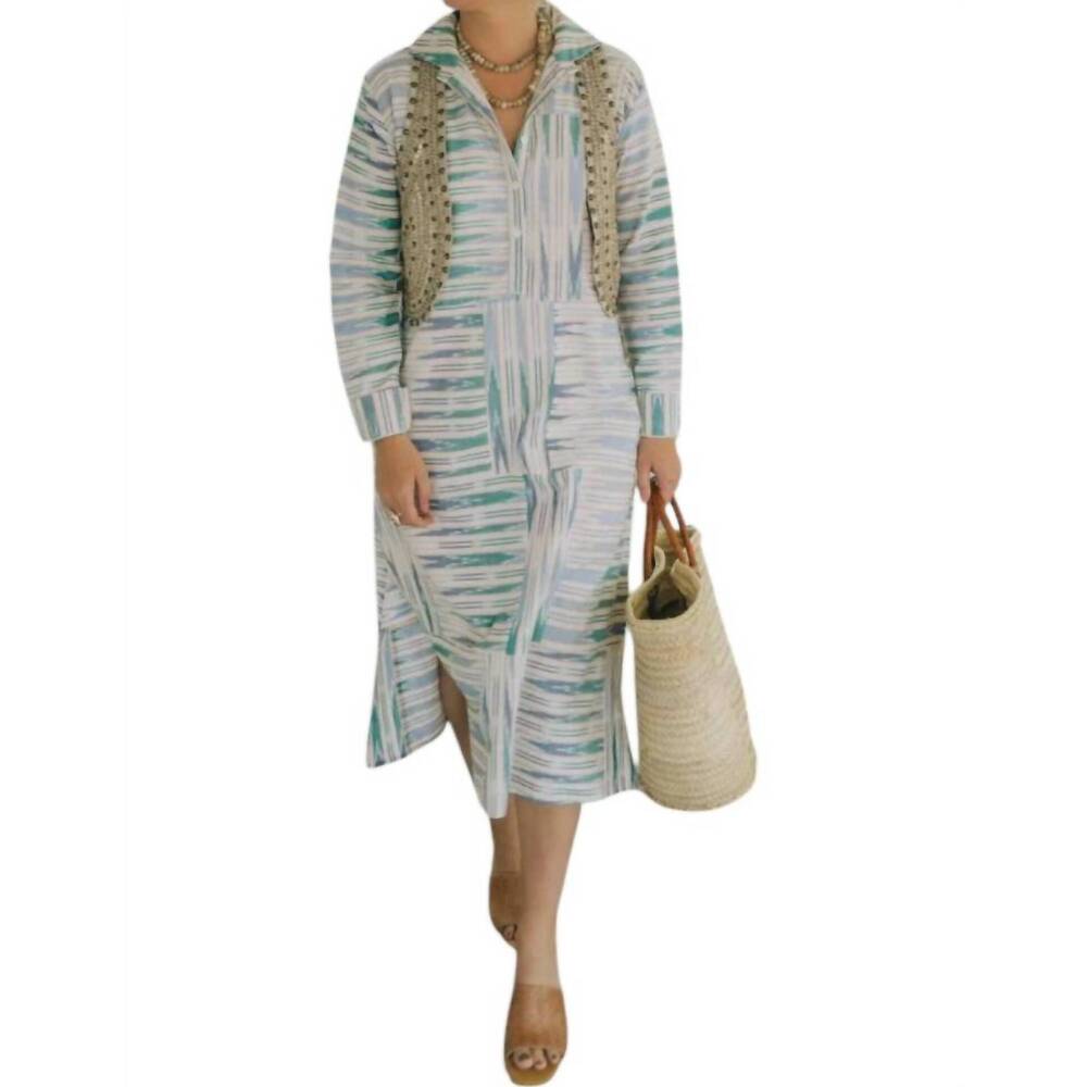 NEW V DE VINSTER nilai ikat dress in blue
